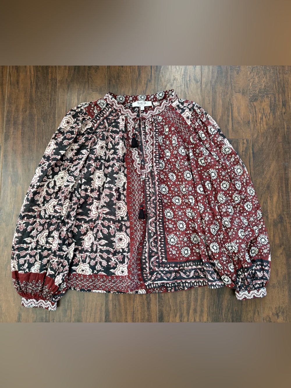 SEA NY Peasant blouse size L